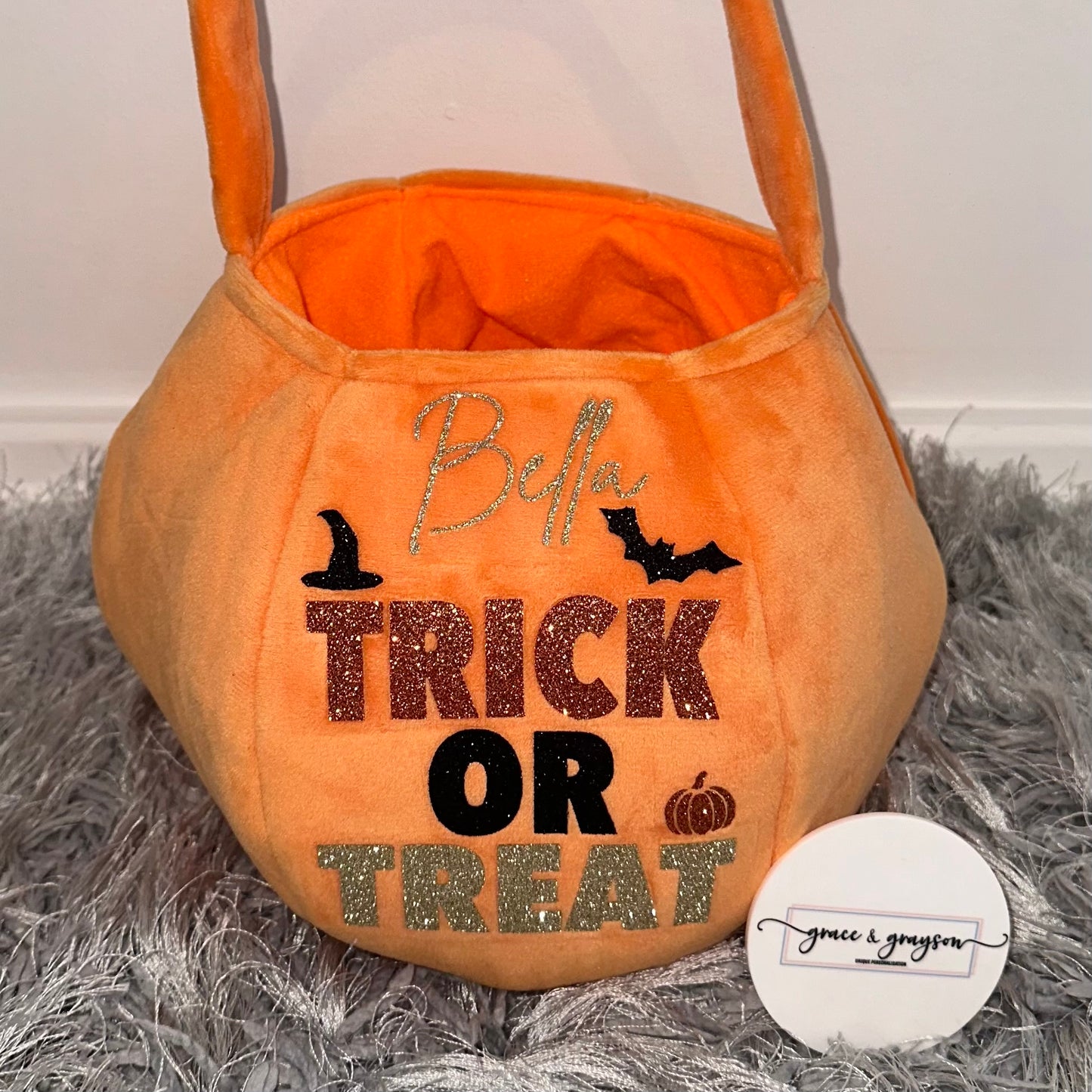 Personalised Orange Halloween Bag