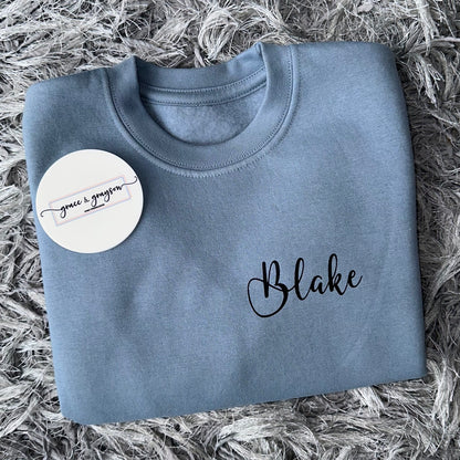 Personalised Dusty Blue Sweatshirt