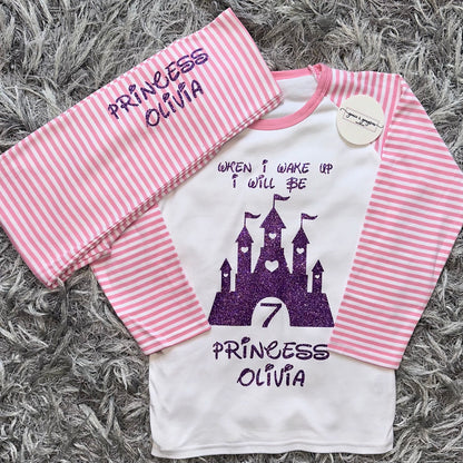 Personalised Birthday Princess Castle Pyjamas