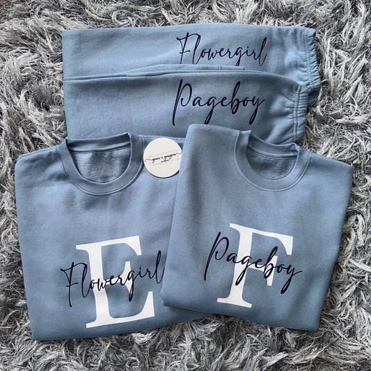 Personalised Dusty Blue Pageboy/Flowergirl Tracksuit