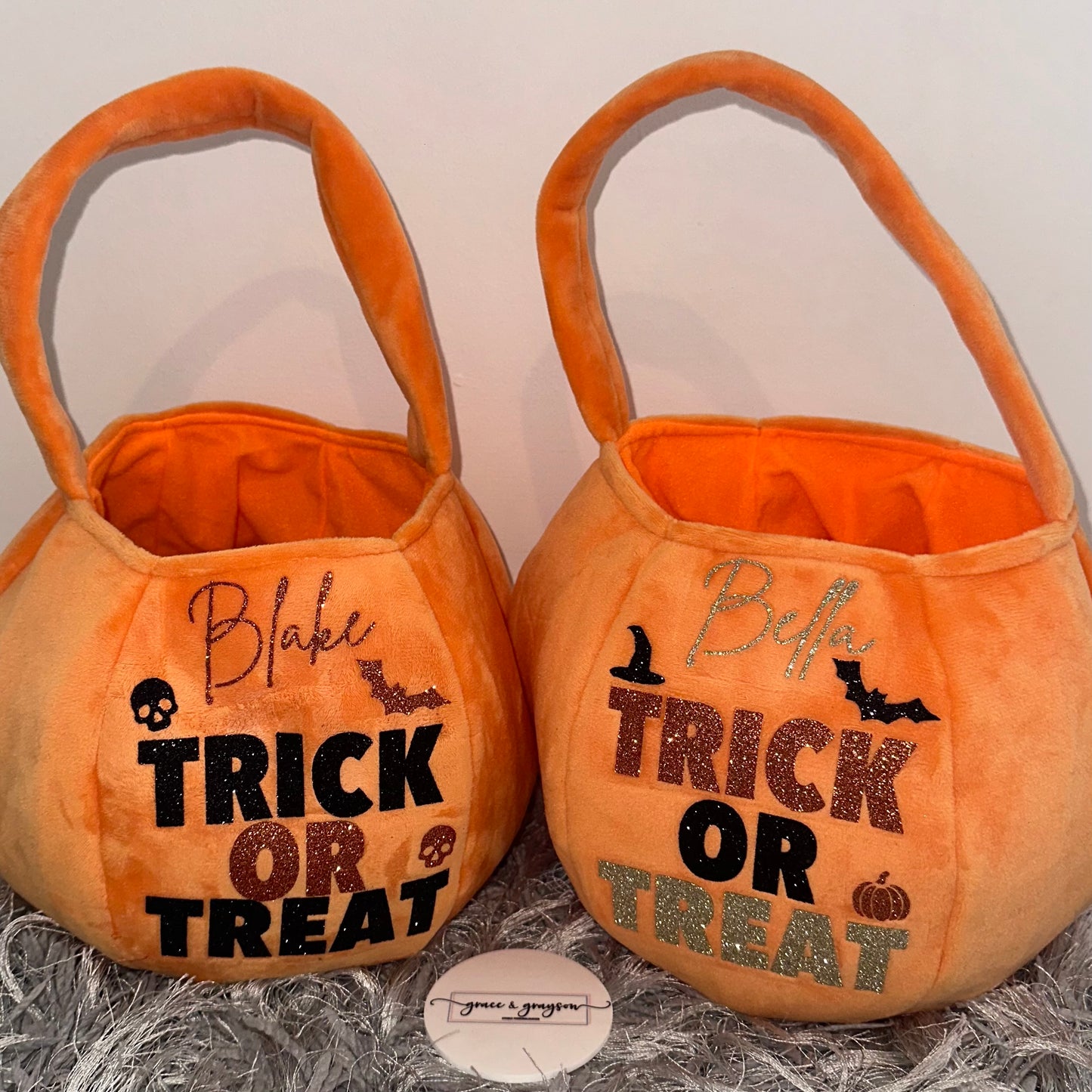 Personalised Orange Halloween Bag