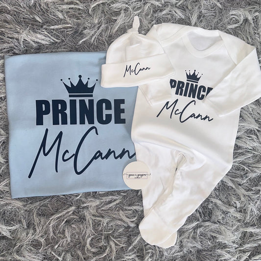 Prince Baby Grow Gift Set