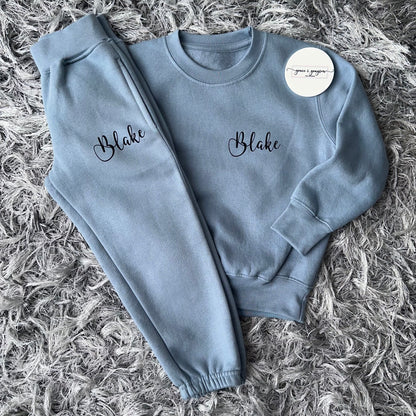 Personalised Dusty Blue Tracksuit