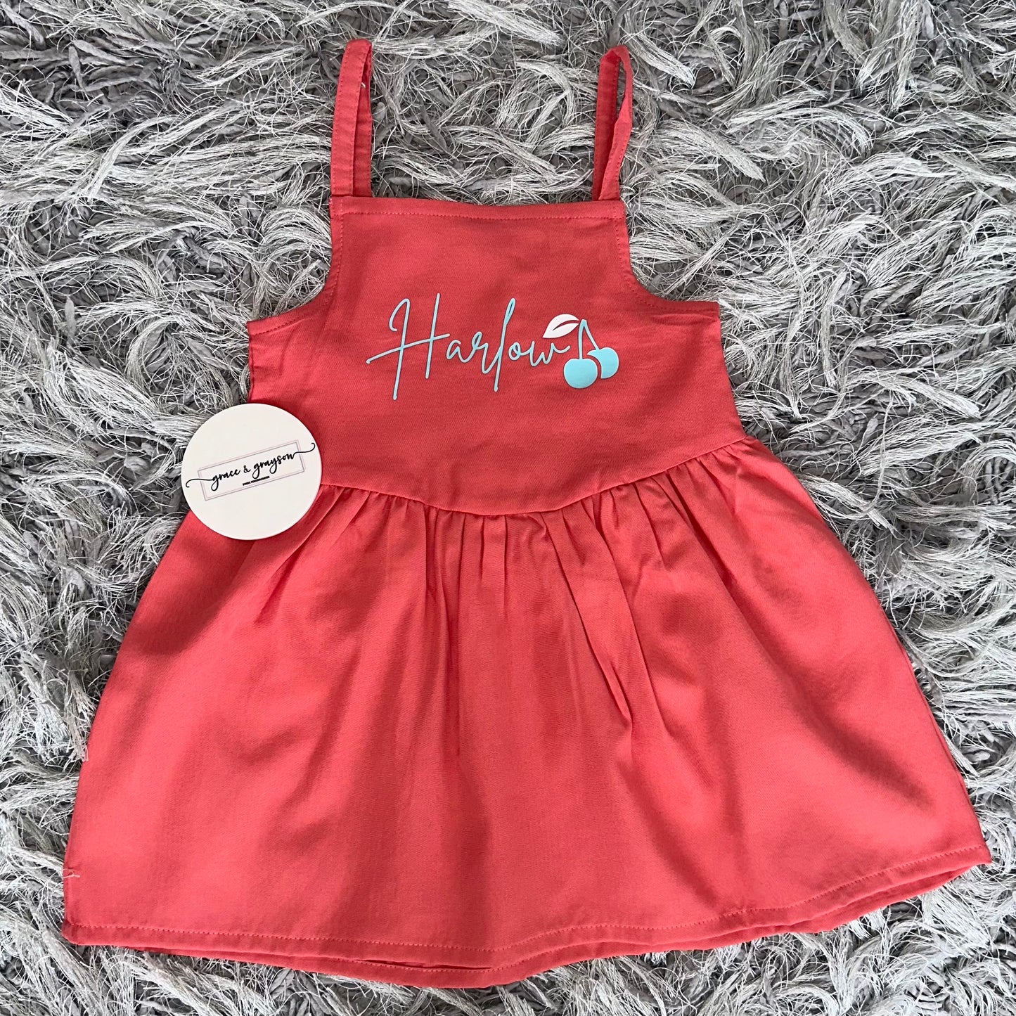 Personalised Cherry Strappy Dress