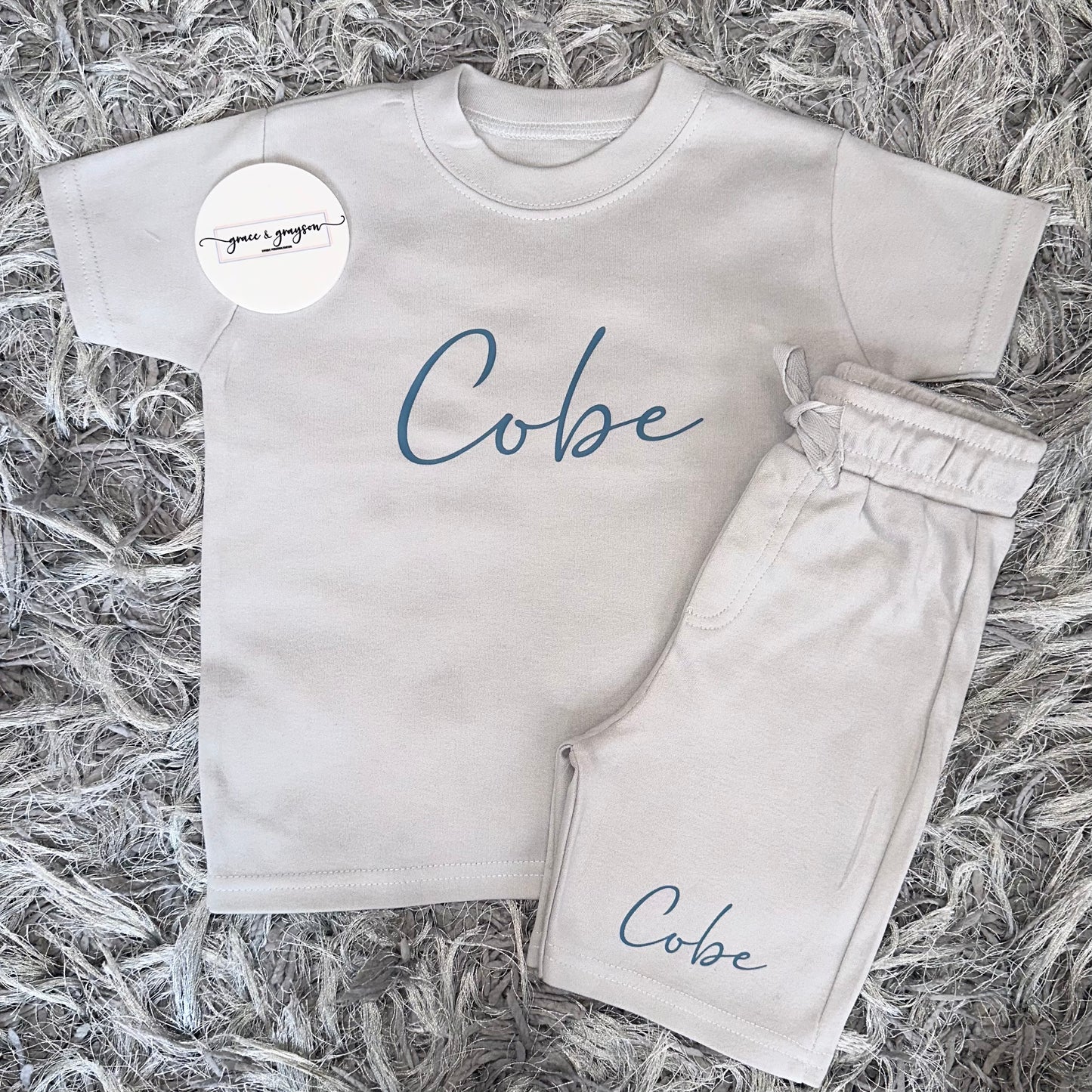 Frozen Grey Signature Name Short & T-Shirt Set