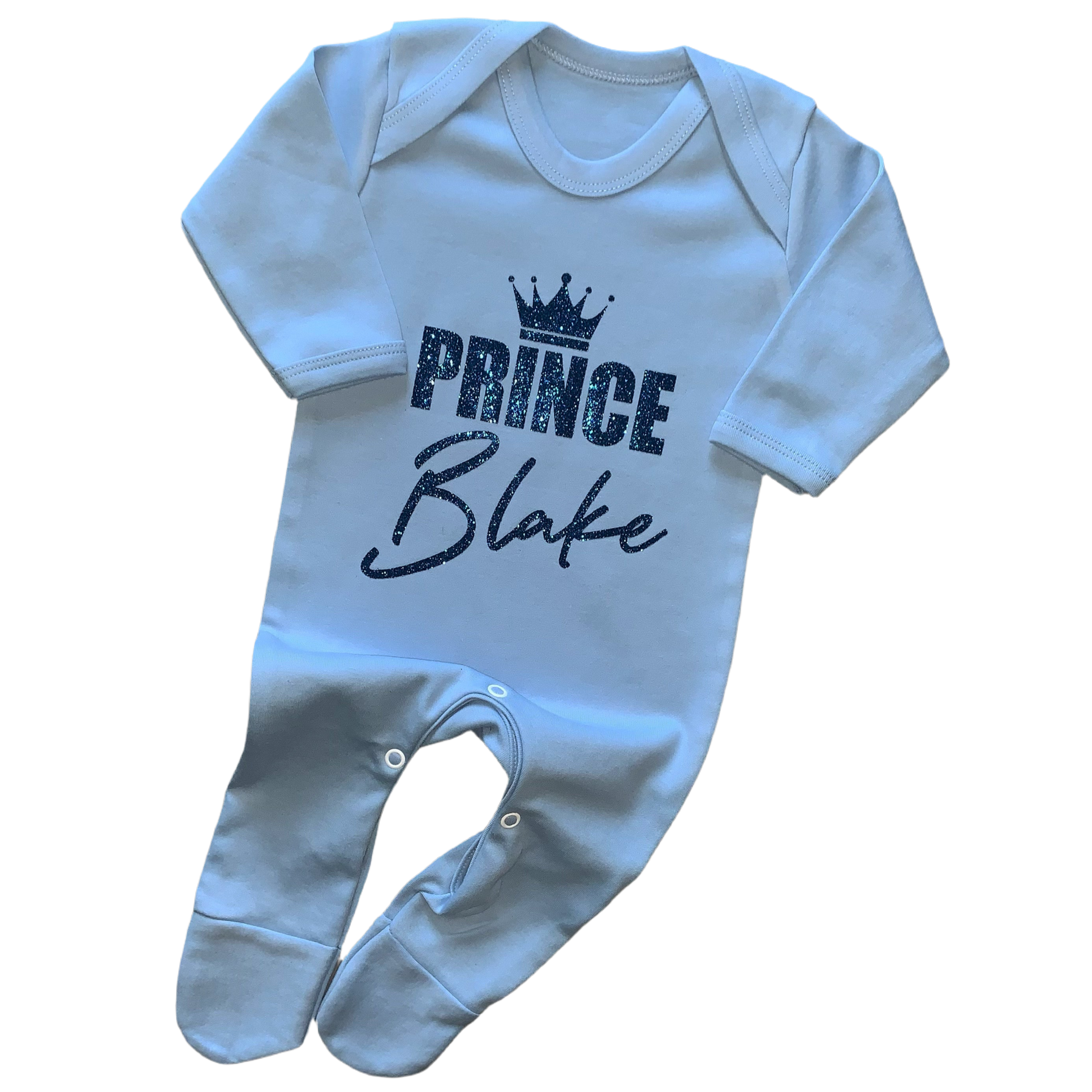 Personalised Prince Baby Grow Set