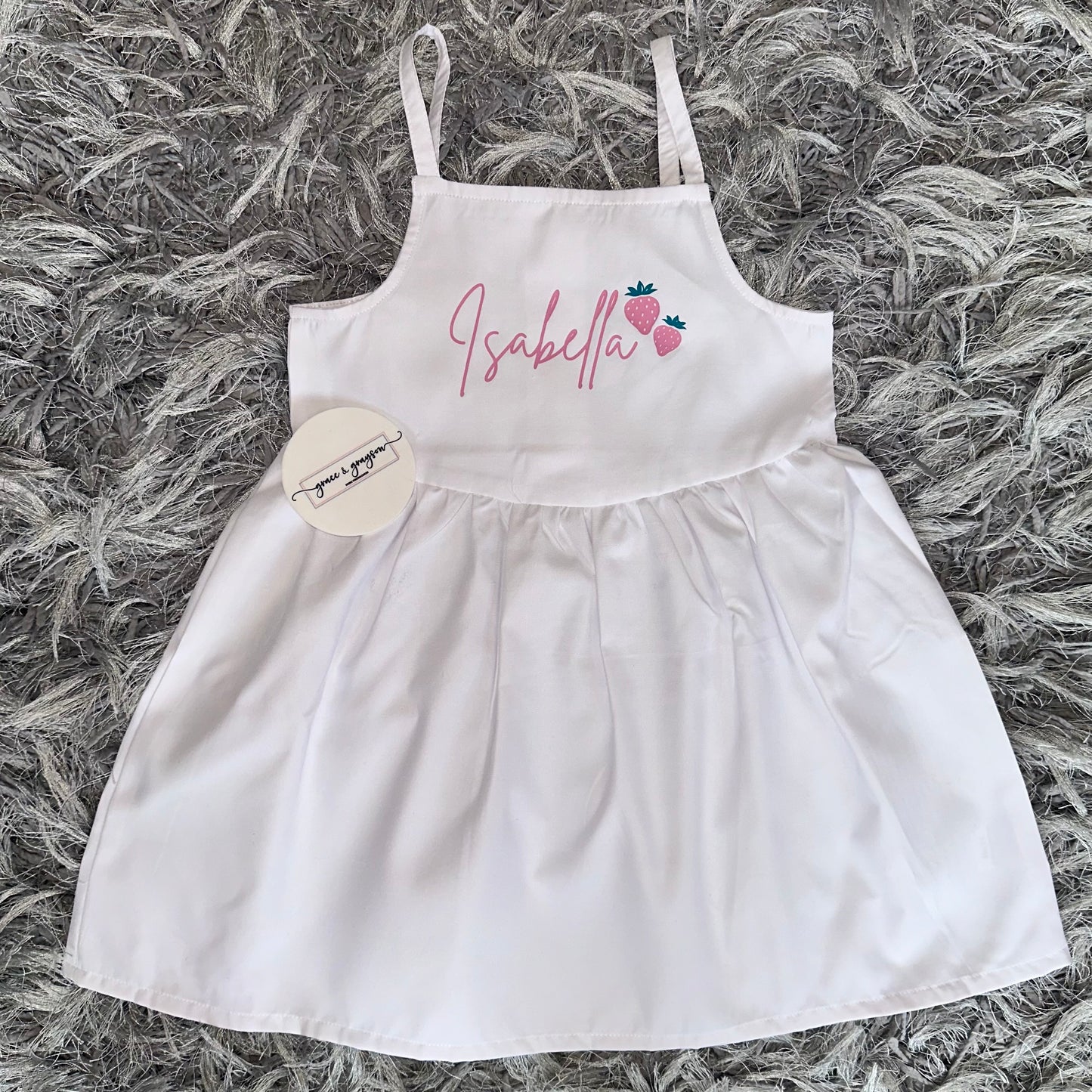 Personalised Strawberry Strappy Dress