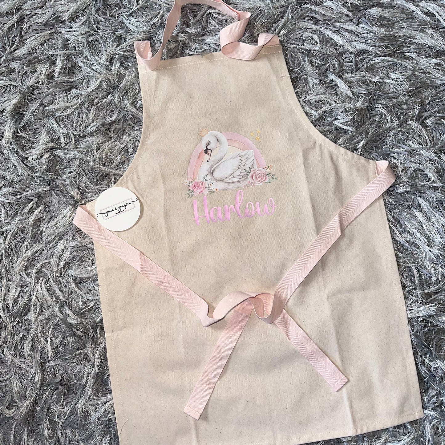 Children's Rainbow Swan Apron