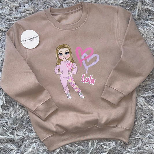 Personalised Graffiti Doll Sweatshirt