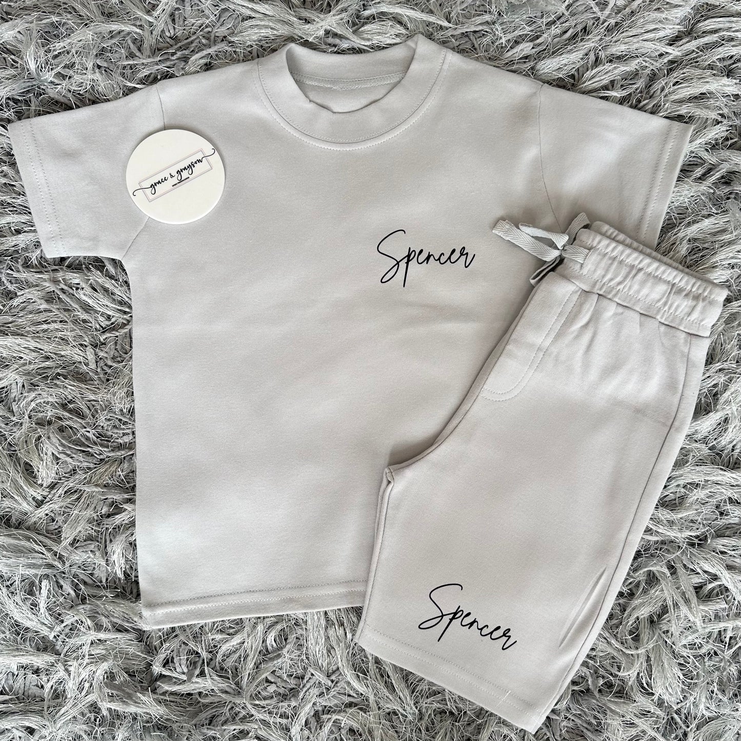 Frozen Grey Signature Name Short & T-Shirt Set