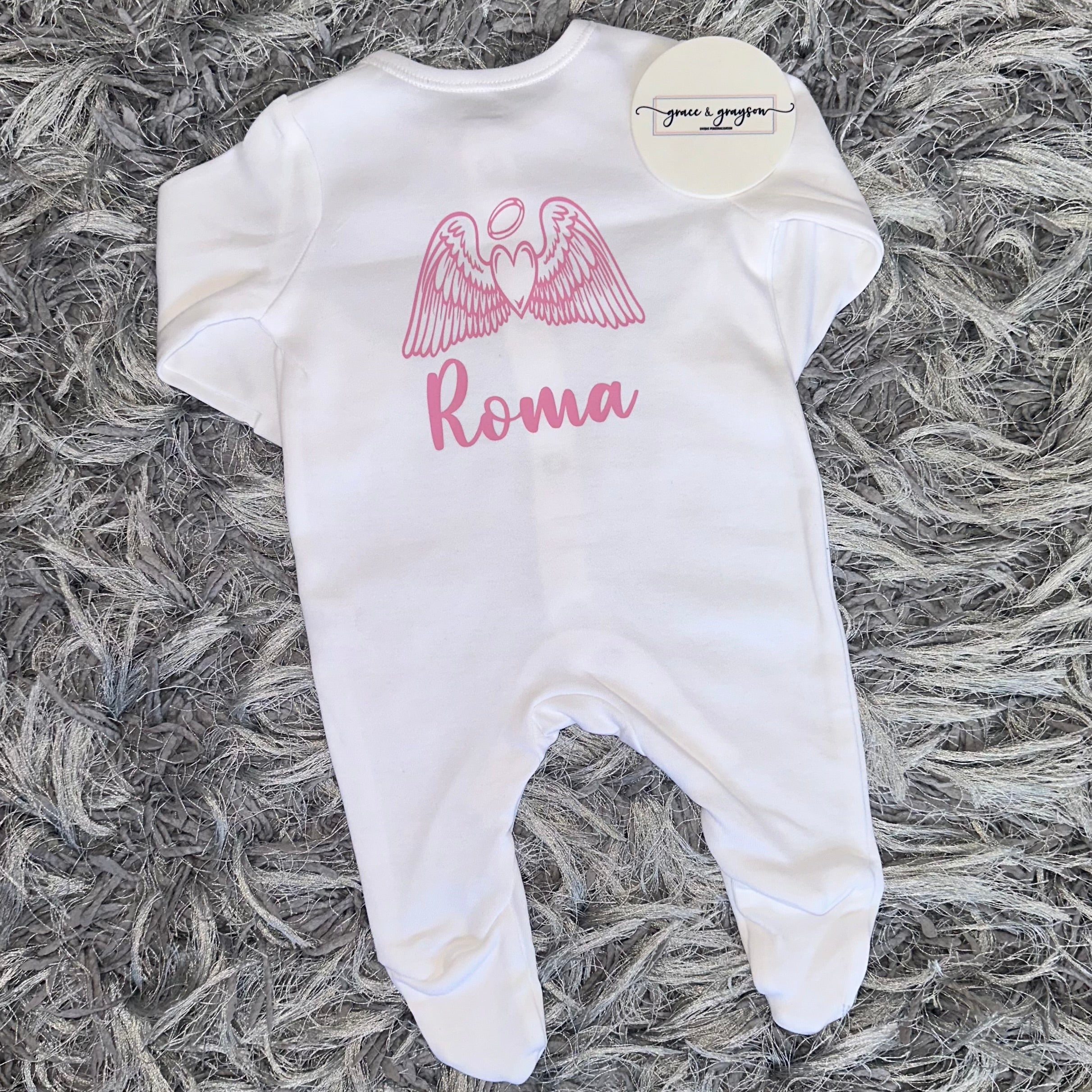 Personalised Angel Wings Baby Grow