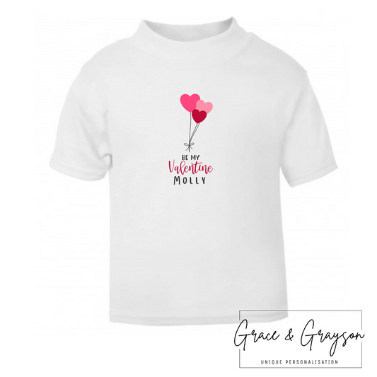 Personalised Be My Valentine Heart T-Shirt