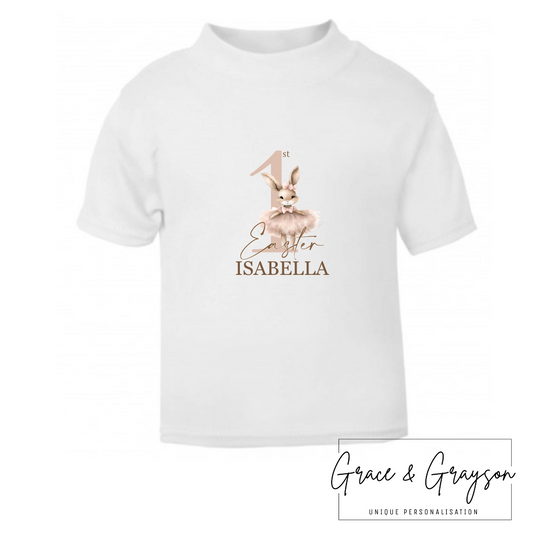 Personalised Pink Bunny 1st Easter T-shirt