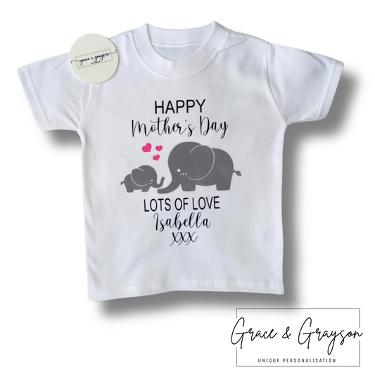 Personalised Mother's Day Little Elephant T-Shirt