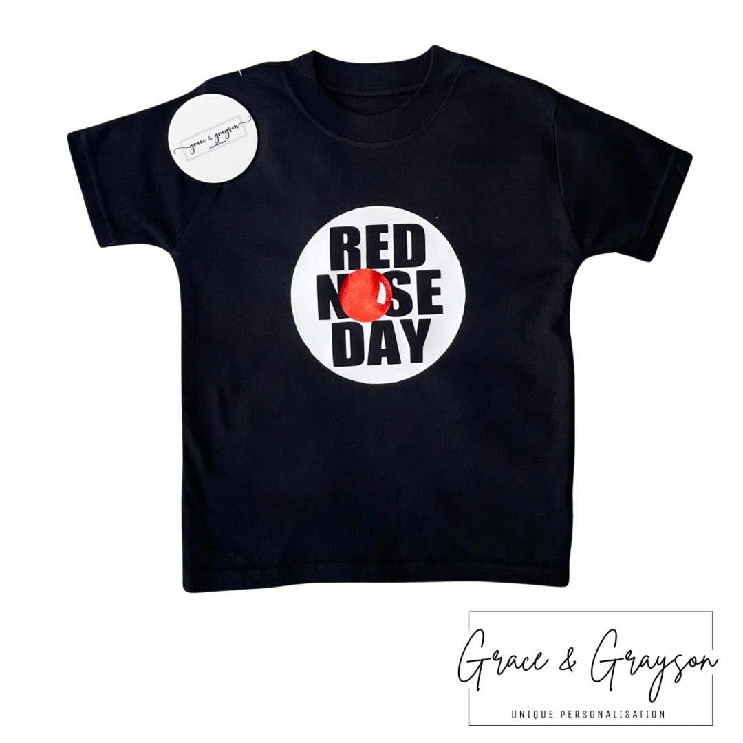 Red Nose Day Black T-Shirt