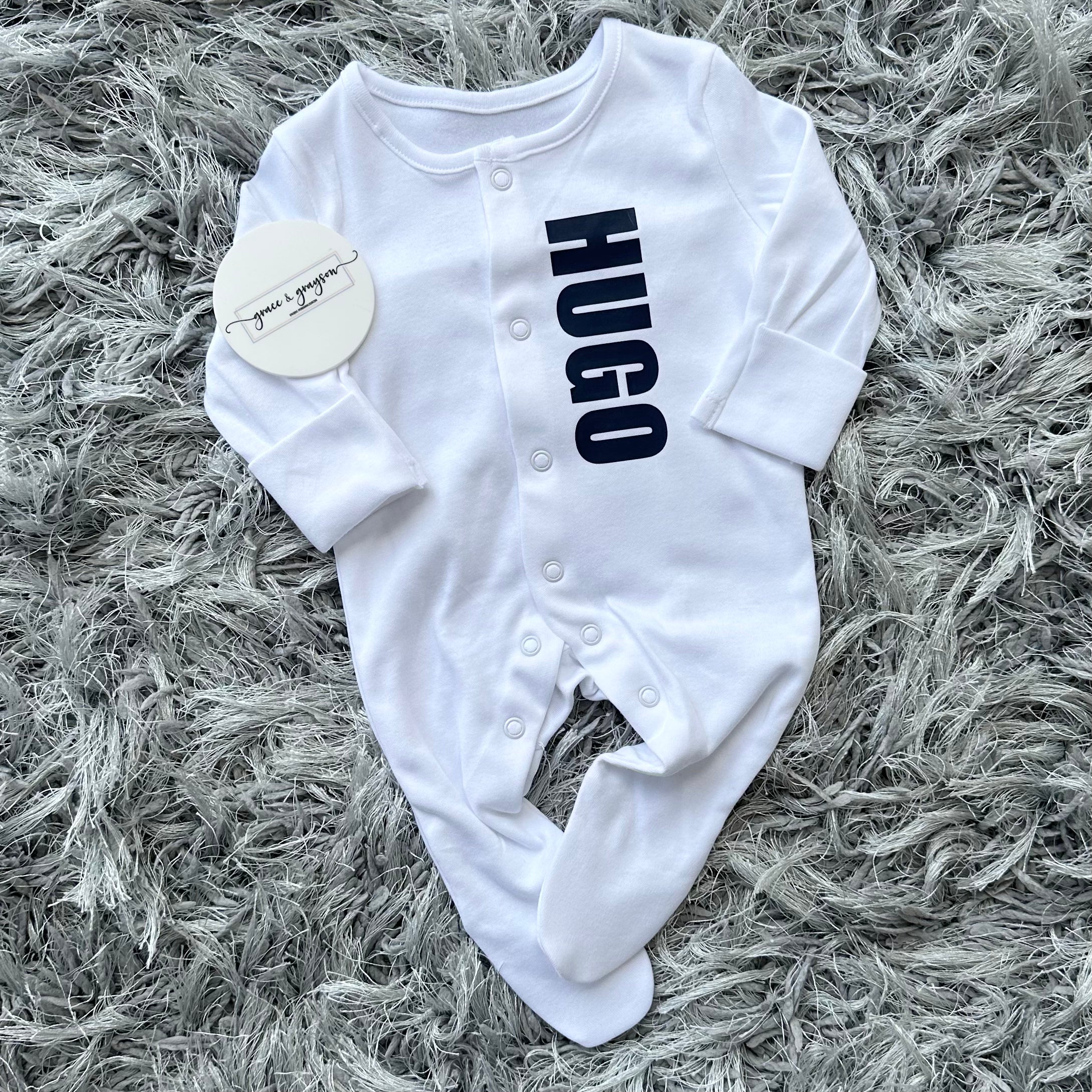 Space Block Name Baby Grow Set