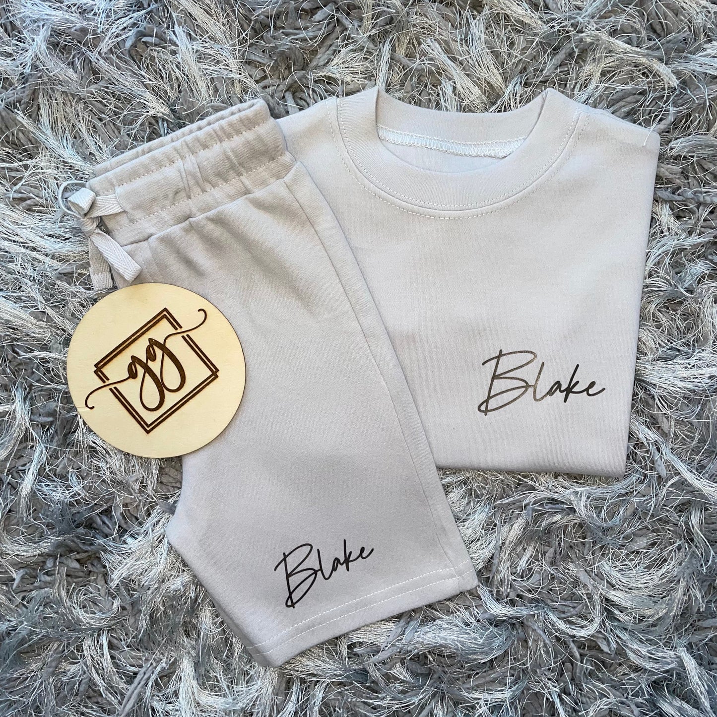 Frozen Grey Signature Name Short & T-Shirt Set