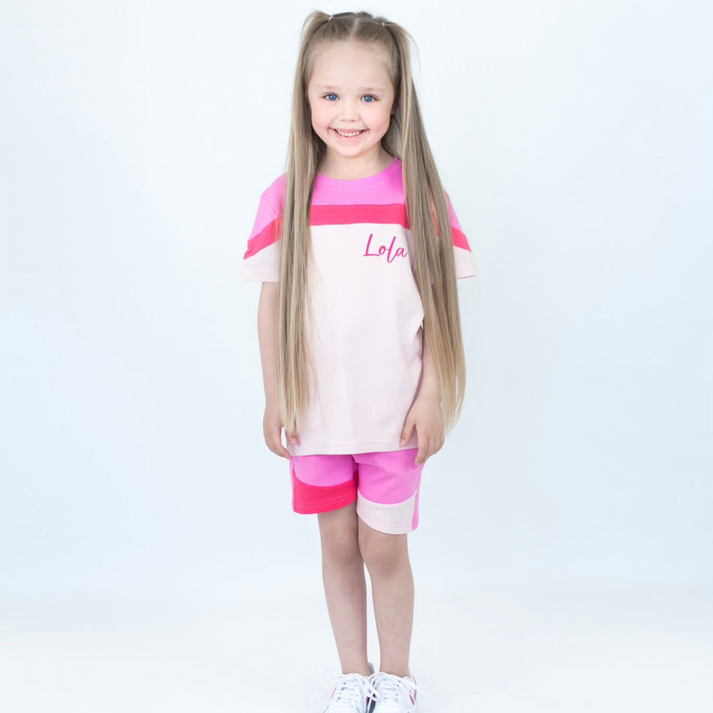 Pink Mix Shorts & T-Shirt Set