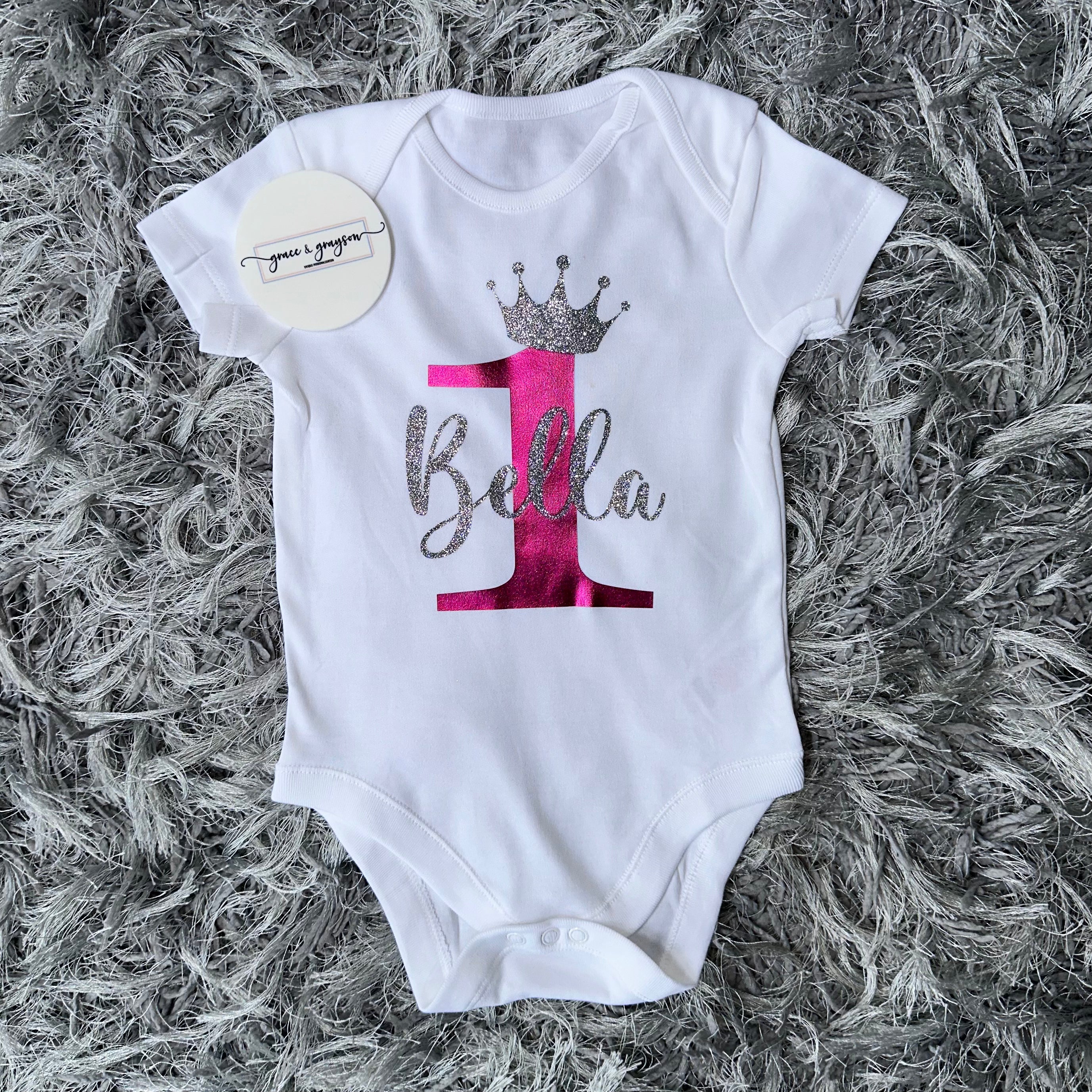 Personalised Birthday Number 1 Baby Vest