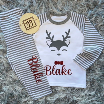 Personalised Christmas Reindeer Pyjamas