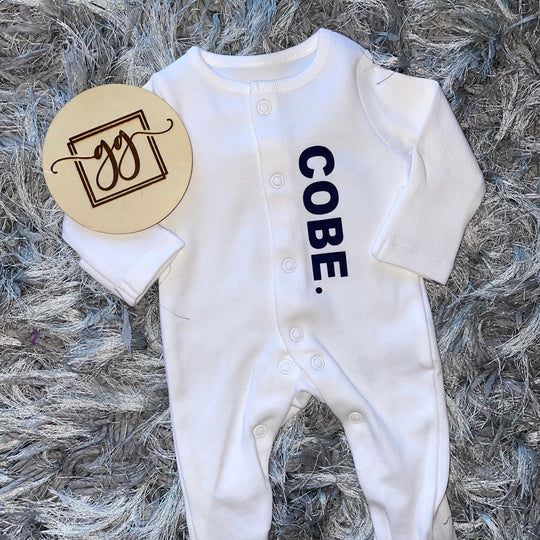 Space Block Name Baby Grow Set