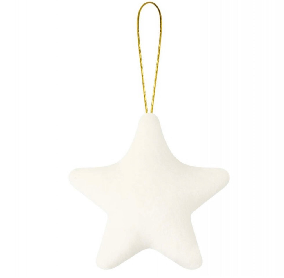 Personalised White/Ivory Christmas Star Tree Decoration