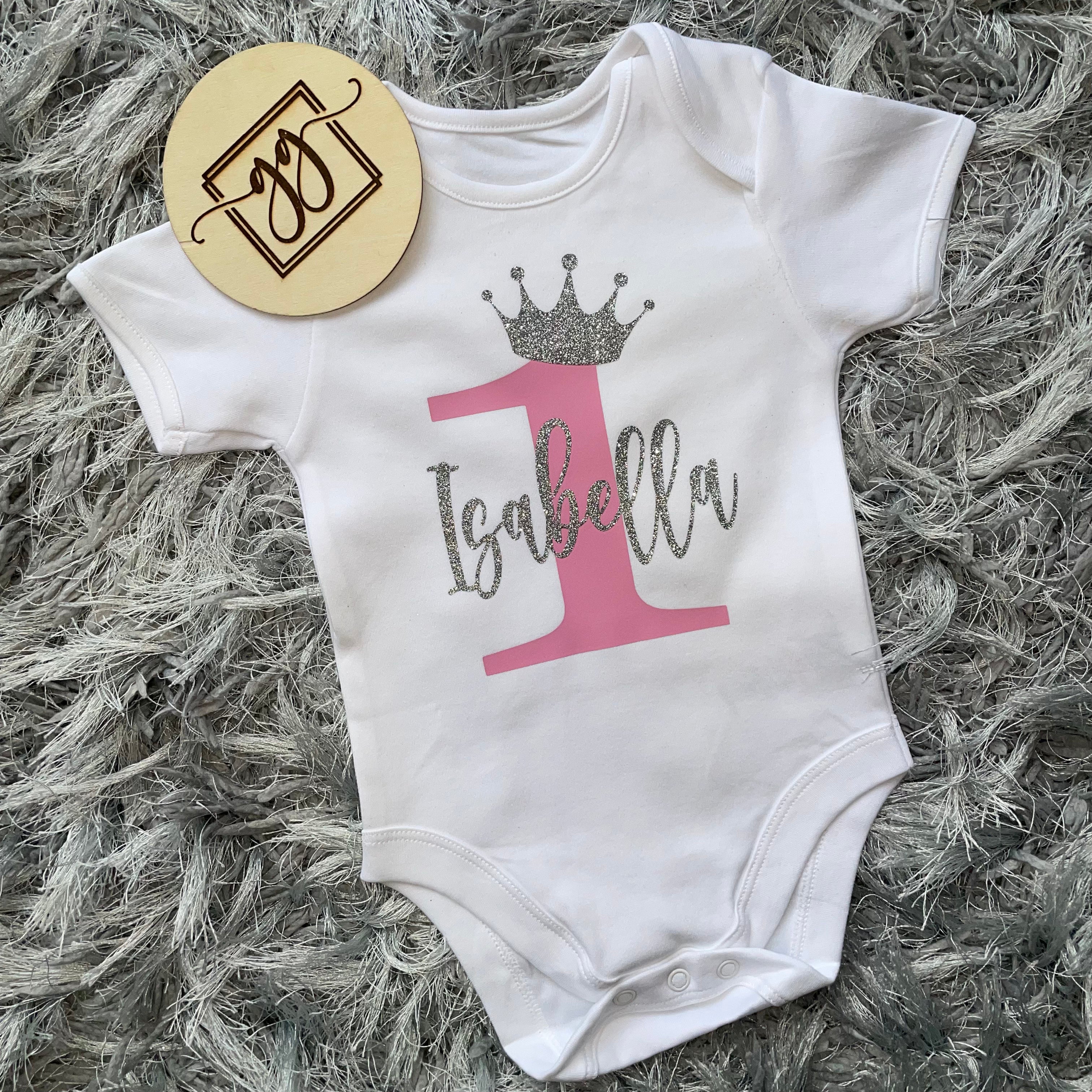 Personalised Birthday Number 1 Baby Vest