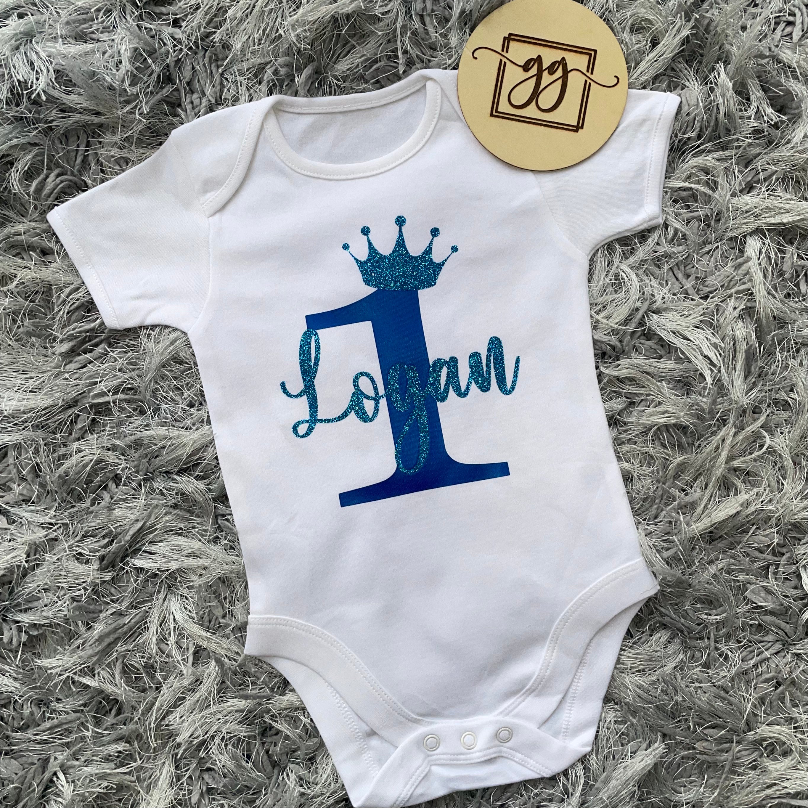 Personalised Birthday Number 1 Baby Vest