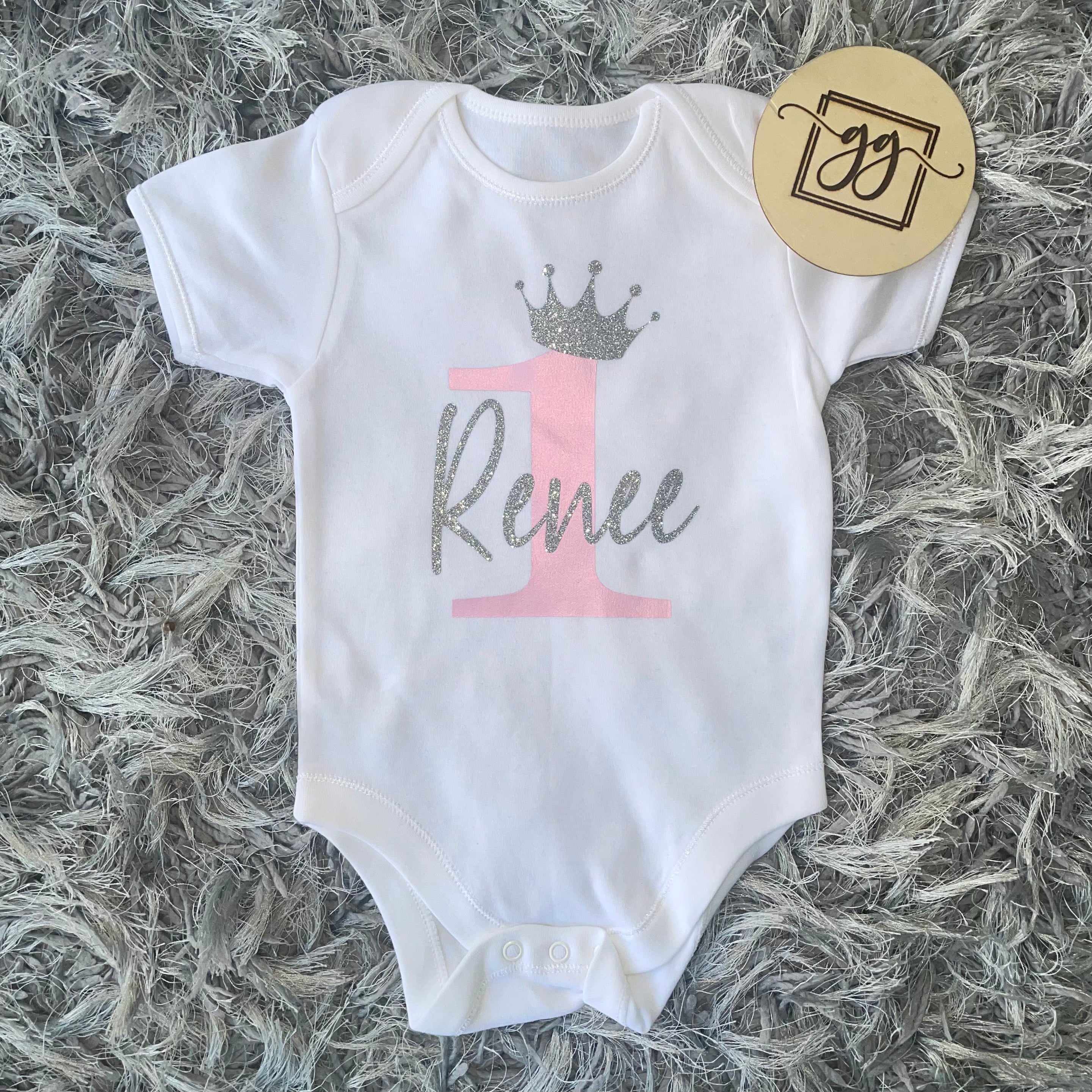 Personalised Birthday Number 1 Baby Vest