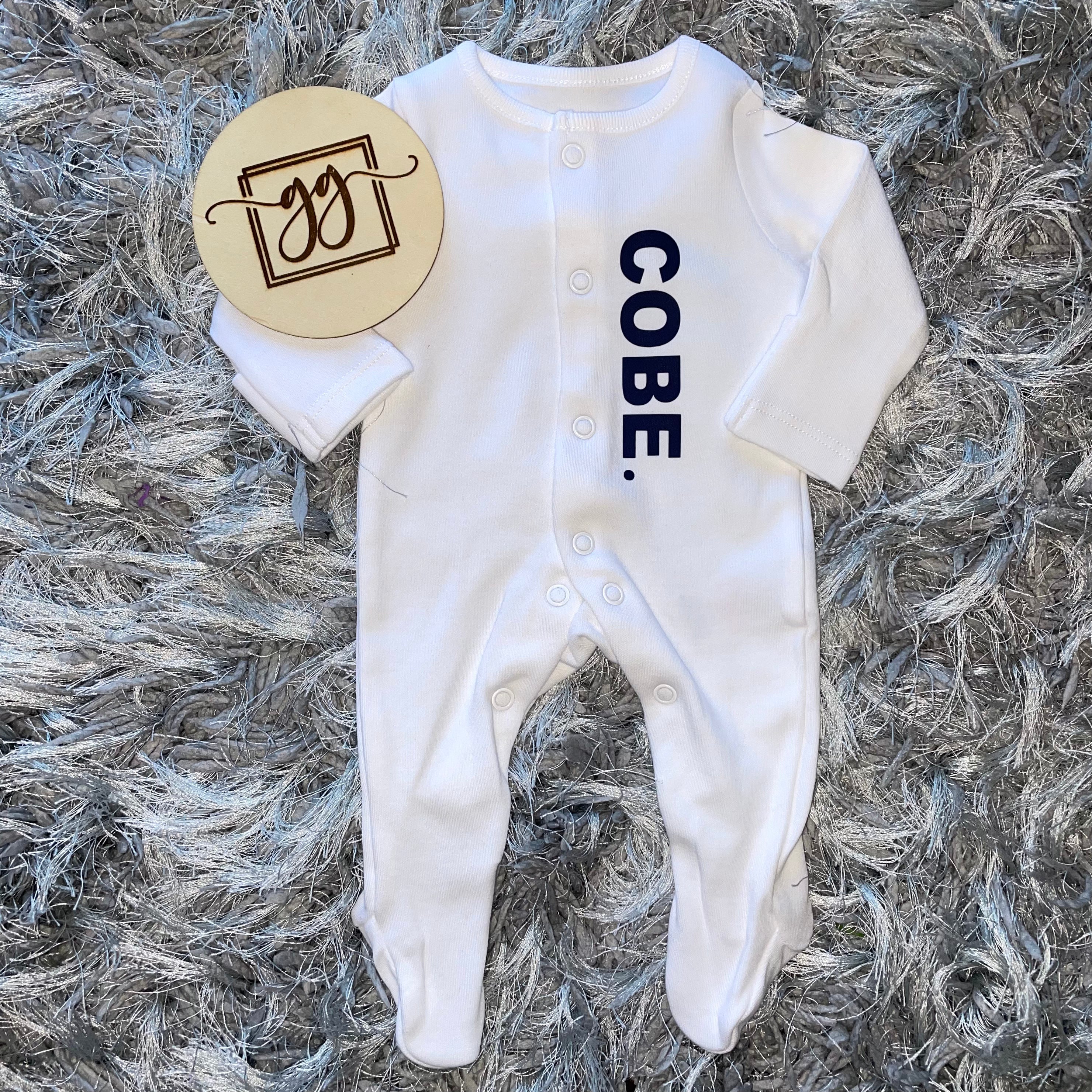 Space Block Name Baby Grow Set